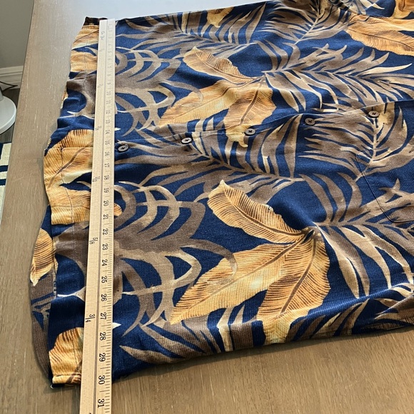 Caribbean Men's Casual Button Down Shirt - Blue and Tan Size 3XB - Picture 6 of 9